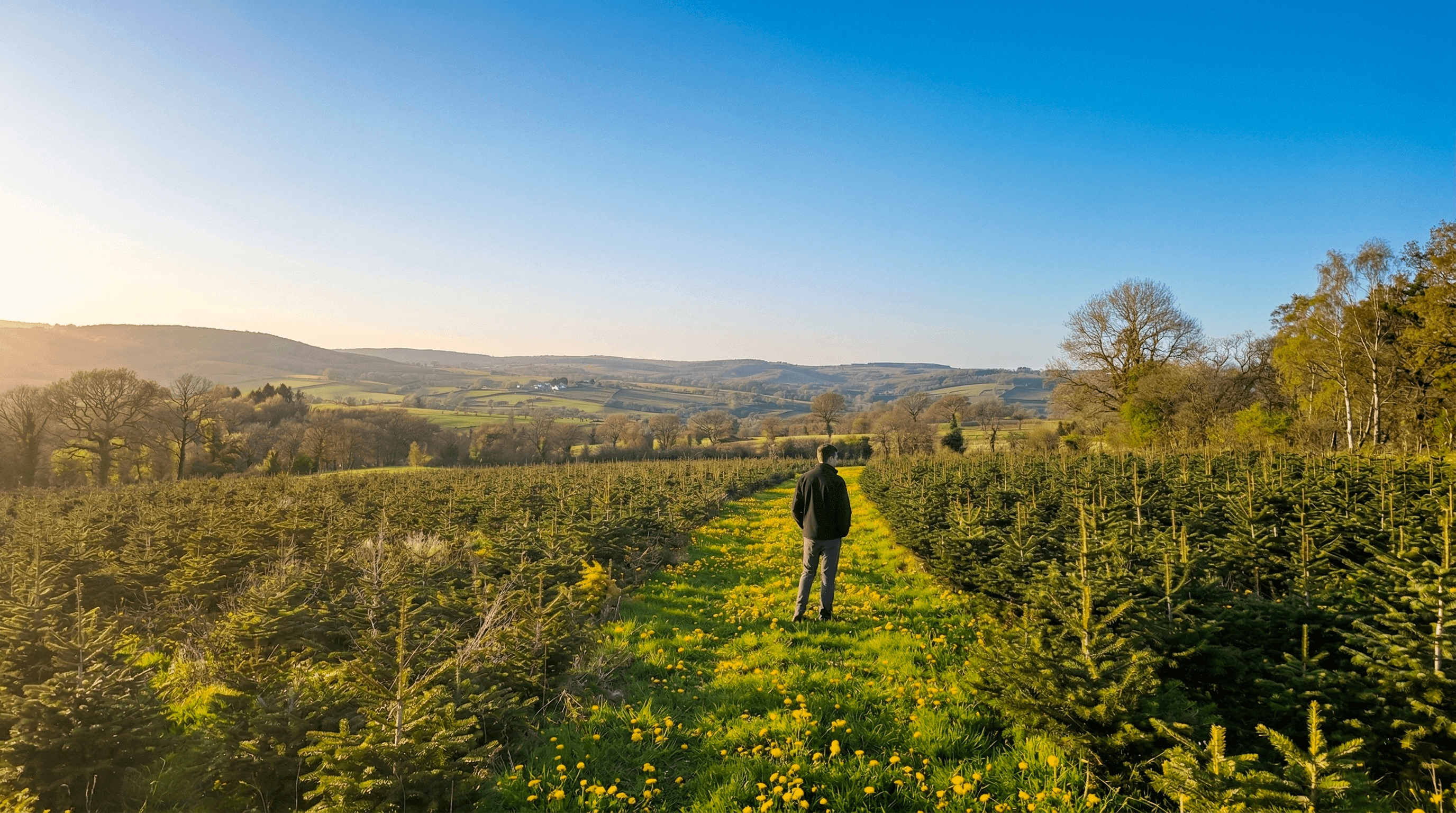 Champs de sapins frais en Normandie