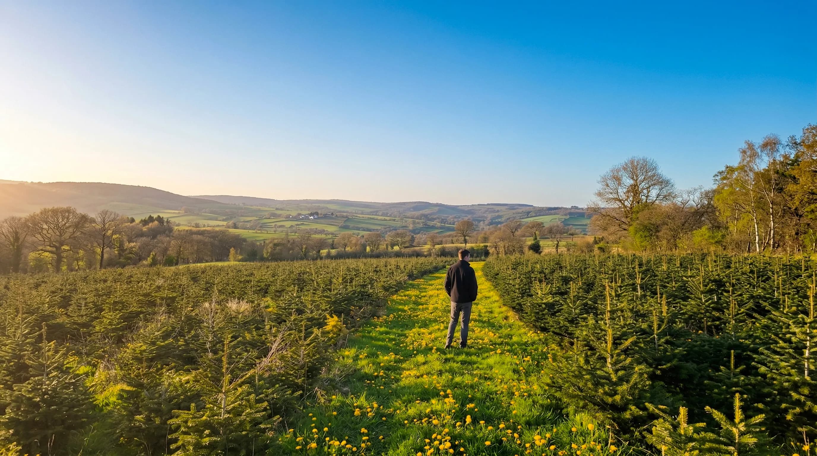 Champs de sapins frais en Normandie